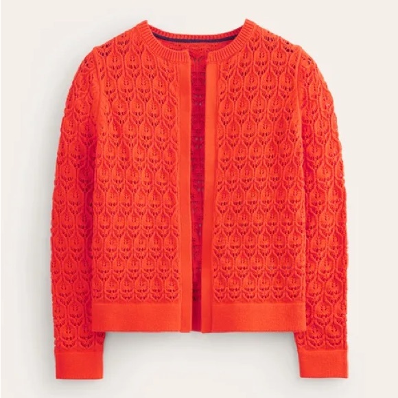 Crochet Knit Cardigan -
Gladioli Orange - Picture 5 of 13